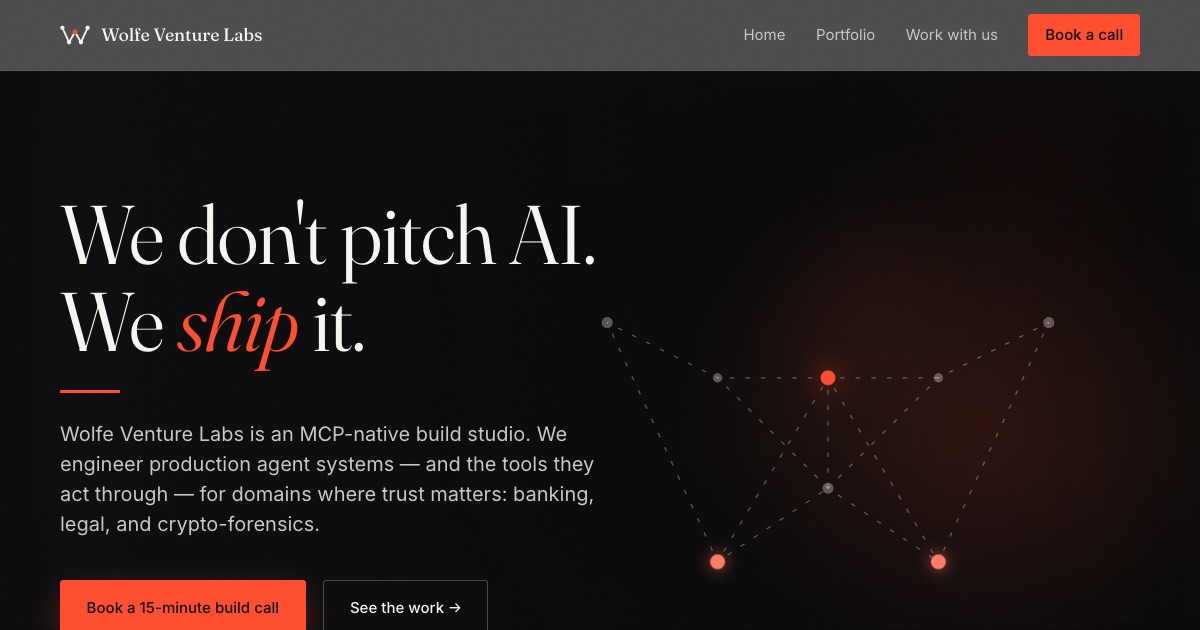 AI Agent & MCP Development Studio — Wolfe Venture Labs